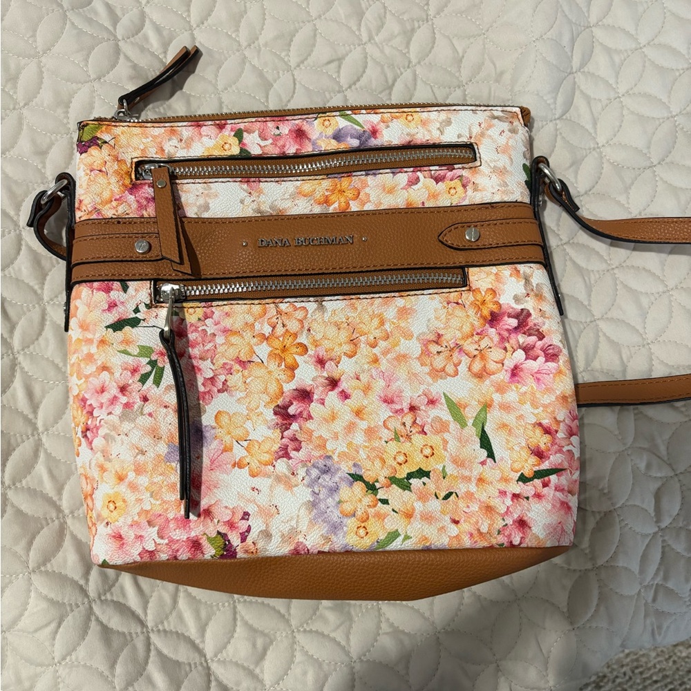 Dana Buchman Tan Crossbody Bag with Structured Design